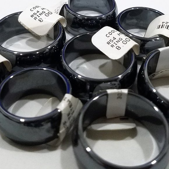 100 RINGS Resale Bundle mixed stone glass hematite stainless enamel mix sizes - Picture 5 of 14